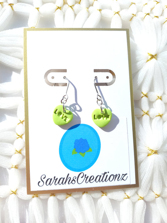 Green Mini Candy Heart Earrings | Love Collection