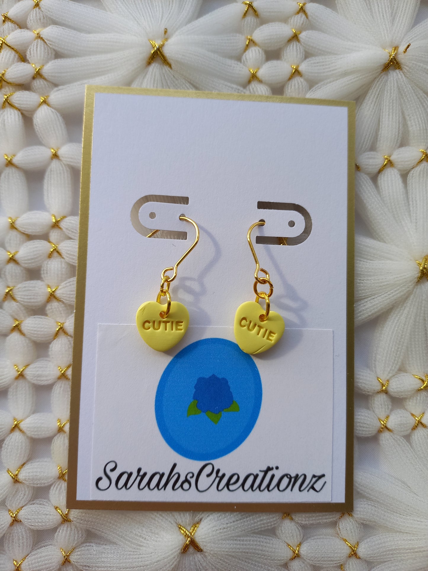 Yellow Mini Candy Heart Earrings | Love Collection