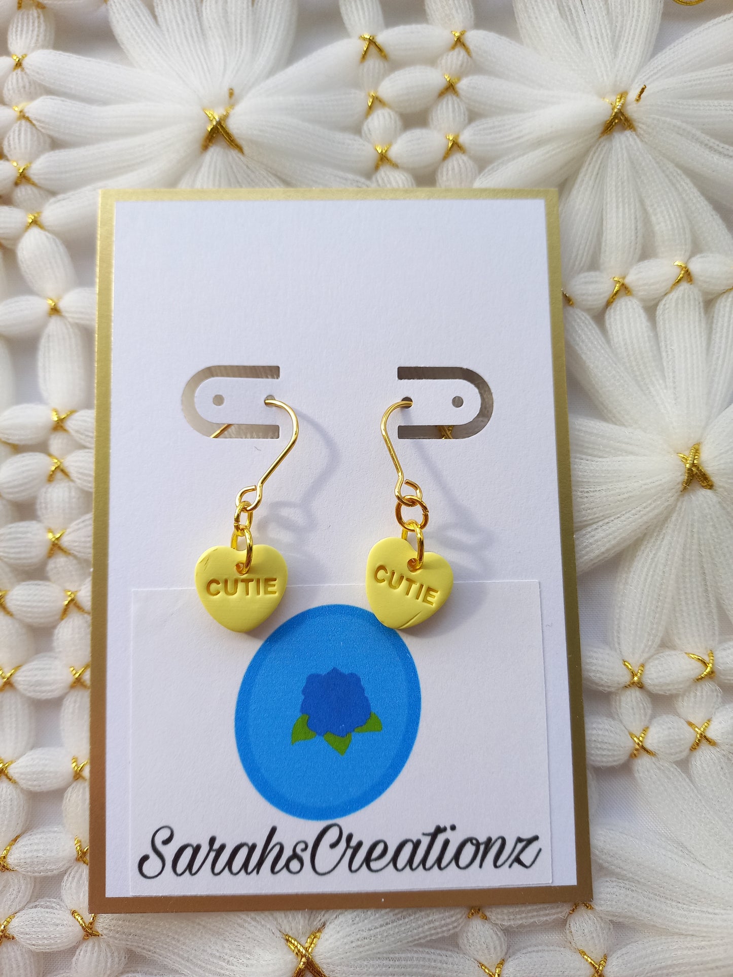 Yellow Mini Candy Heart Earrings | Love Collection