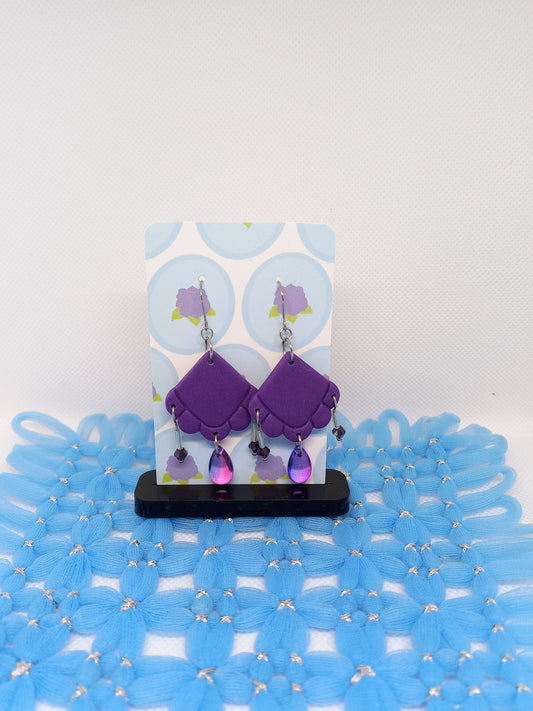 Purple Embossed Teardrop Earrings | Embossed Collection