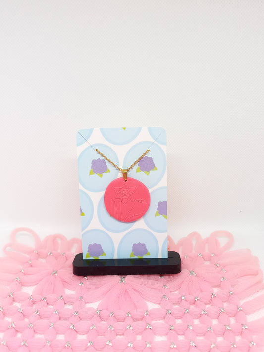 Pink Circle Daffodil Necklace | Daffodil Collection