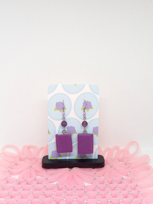 Purple Book Earrings | Book Collection