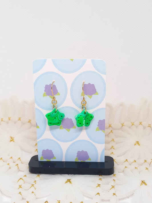 Green Marbled Mini Starfish Earrings | Sea Critters