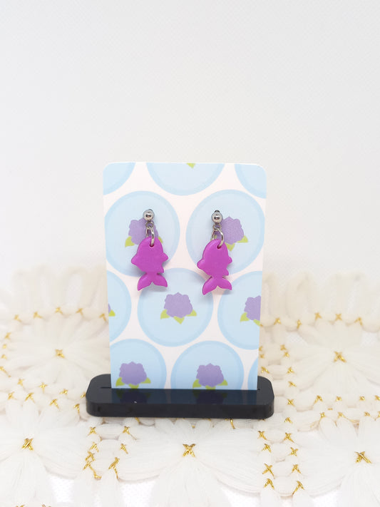 Purple Shimmery Goldfish Earrings | Sea Critters