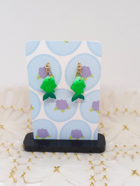 Green Ombré Goldfish Earrings | Sea Critters