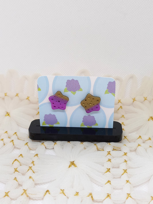 Gold & Purple Shimmery Studs | Sea Critters