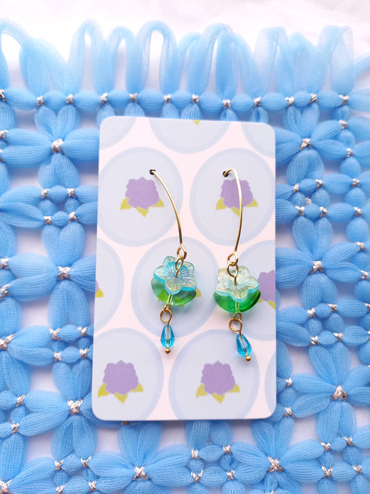 Blue Flower Drop Earrings | Flower Power