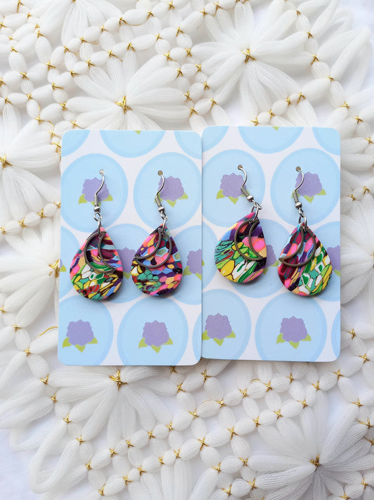 Multicoloured Teardrop Earrings