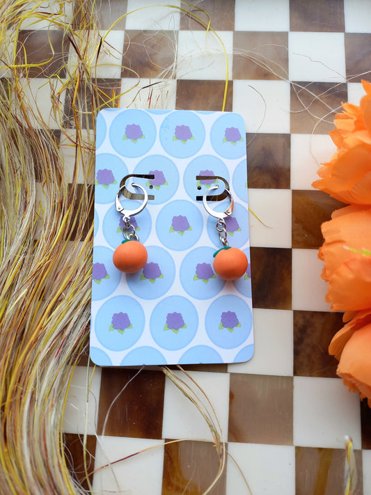 Orange Huggie Earrings