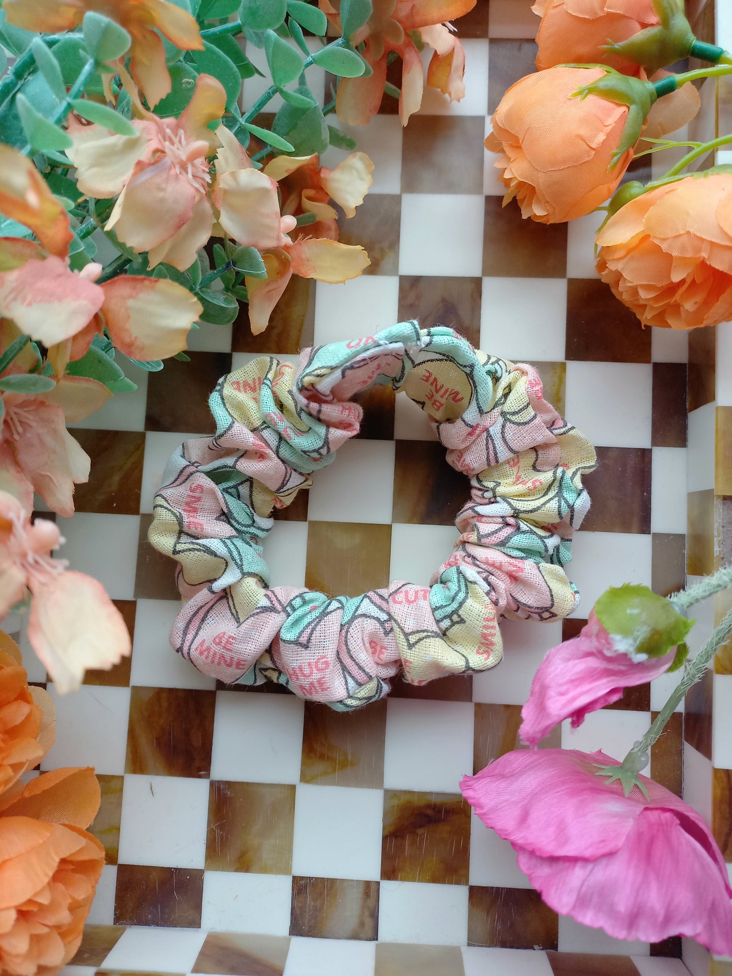 Candy Heart Scrunchies