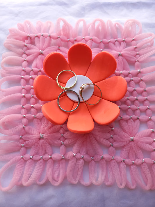 Orange Daisy Trinket Dish