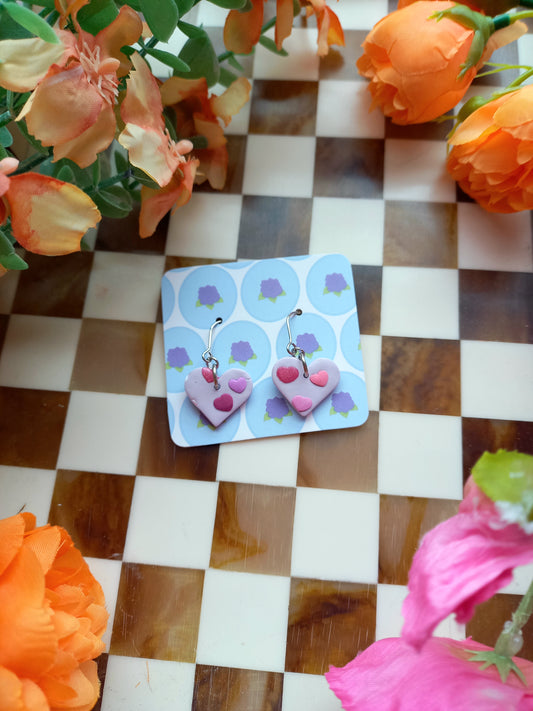 Lilac Heart Earrings