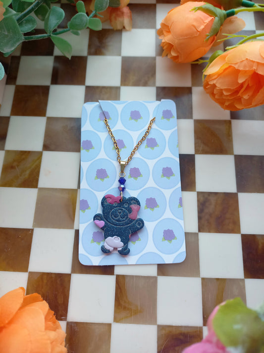 Blue Teddy Necklace