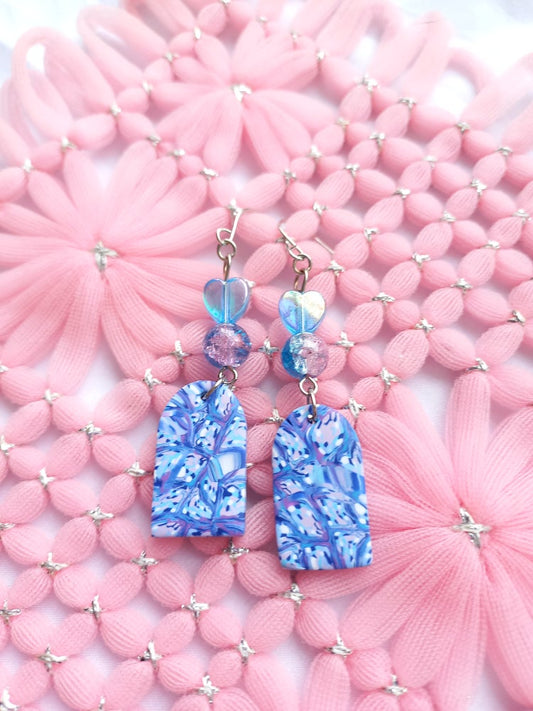 Blue Marbled Arches Earrings | Blue Marbled Collection