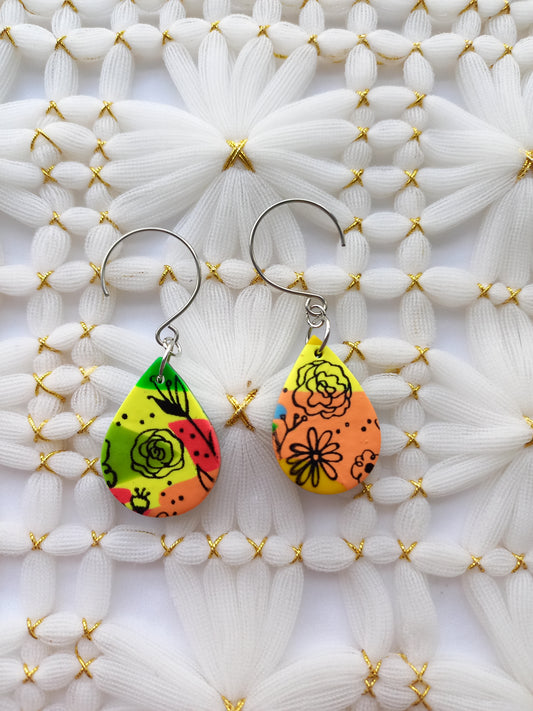 Teardrop Hook Floral Earrings | Spring Collection