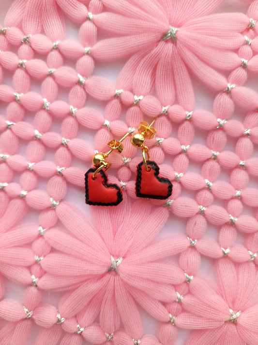 Pixel Heart Earrings | Gamers Collection