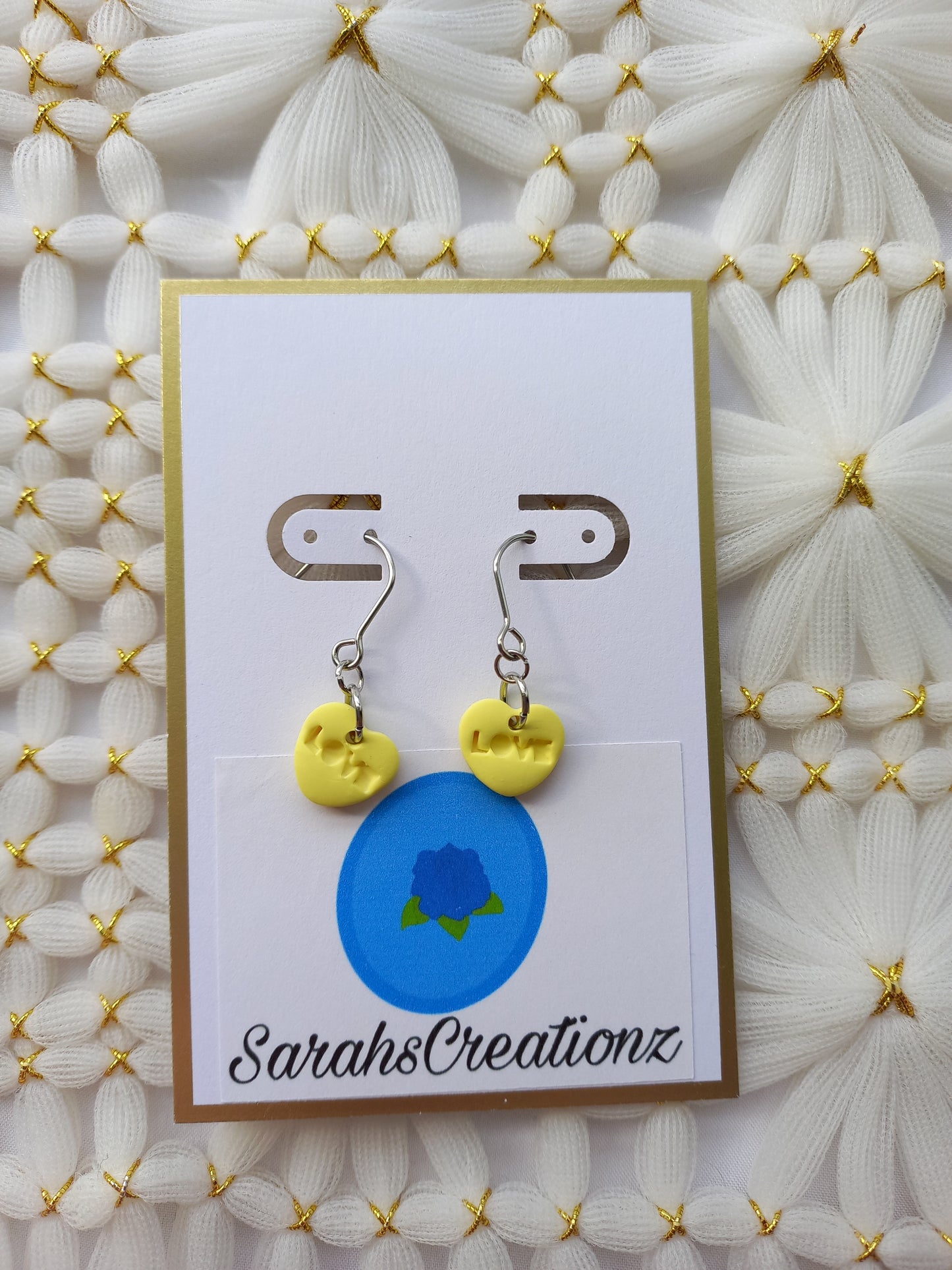 Yellow Mini Candy Heart Earrings | Love Collection