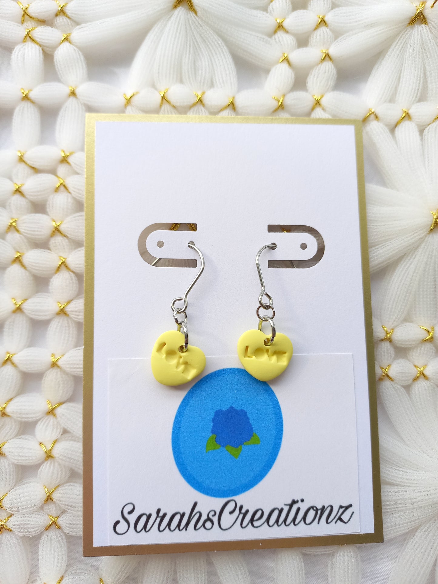 Yellow Mini Candy Heart Earrings | Love Collection