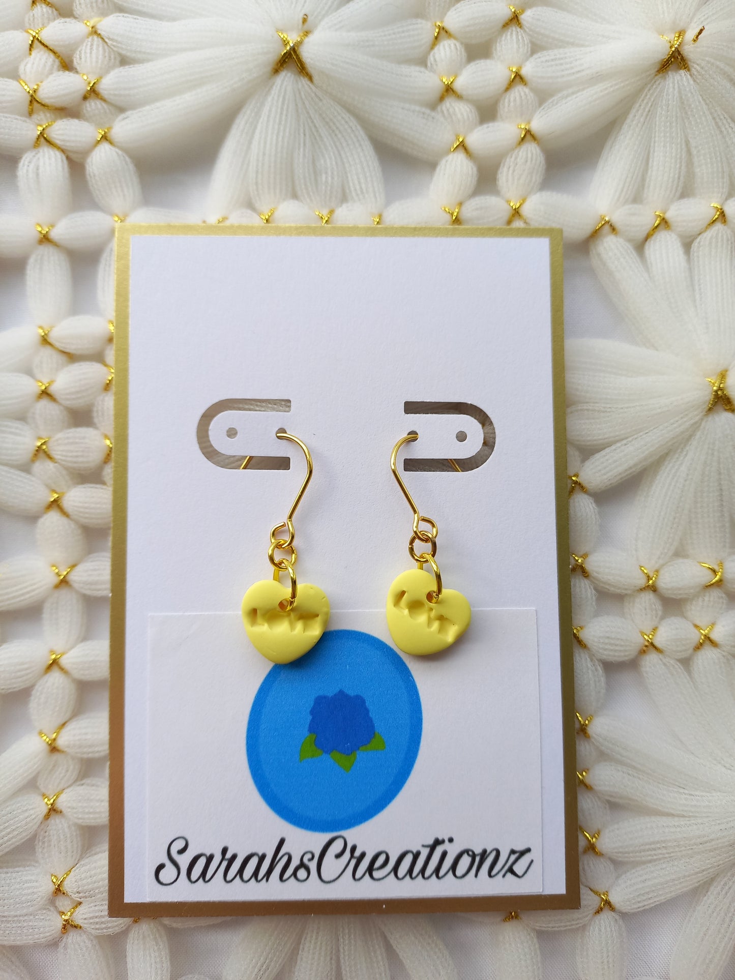 Yellow Mini Candy Heart Earrings | Love Collection