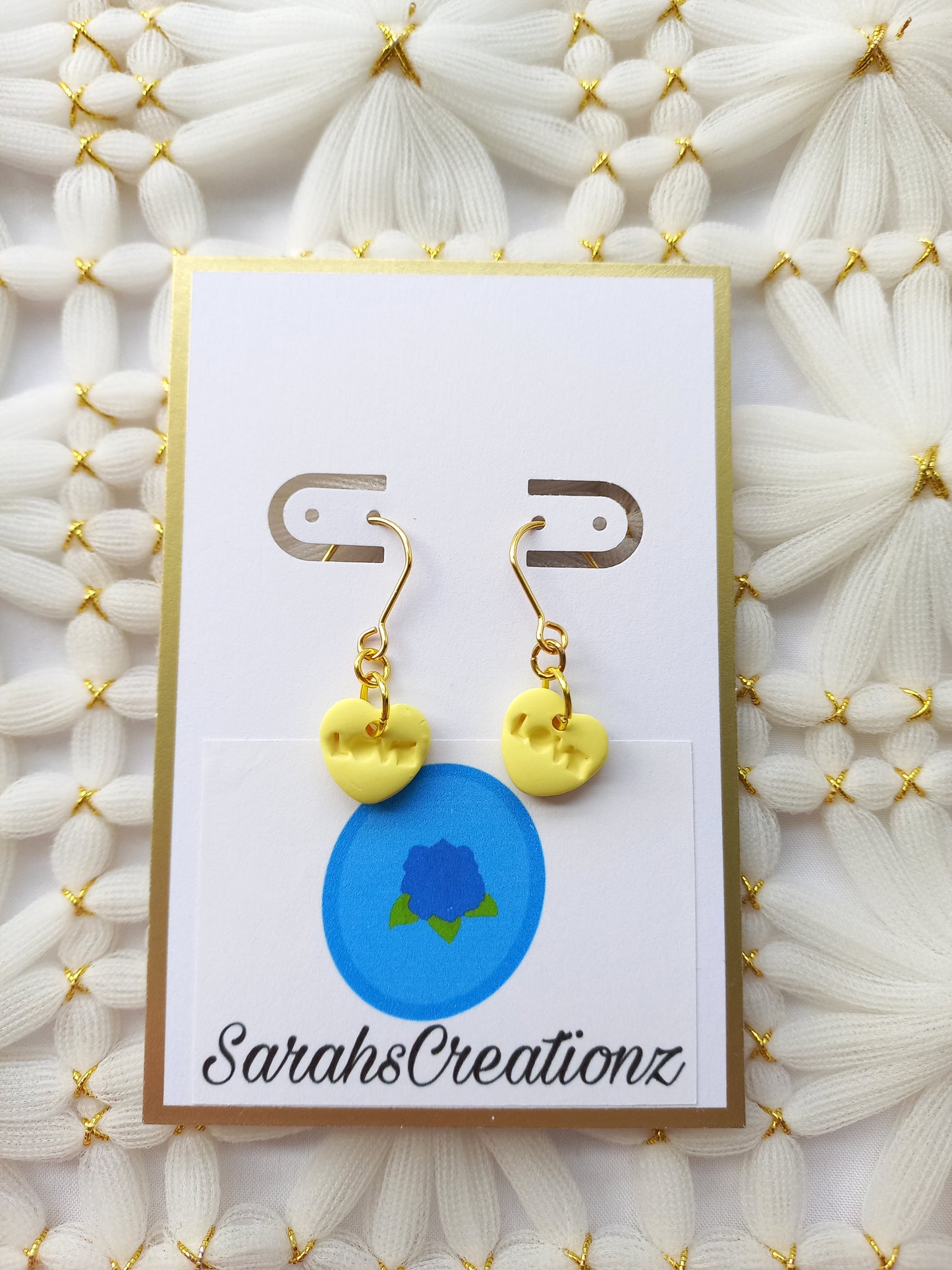 Yellow Mini Candy Heart Earrings | Love Collection