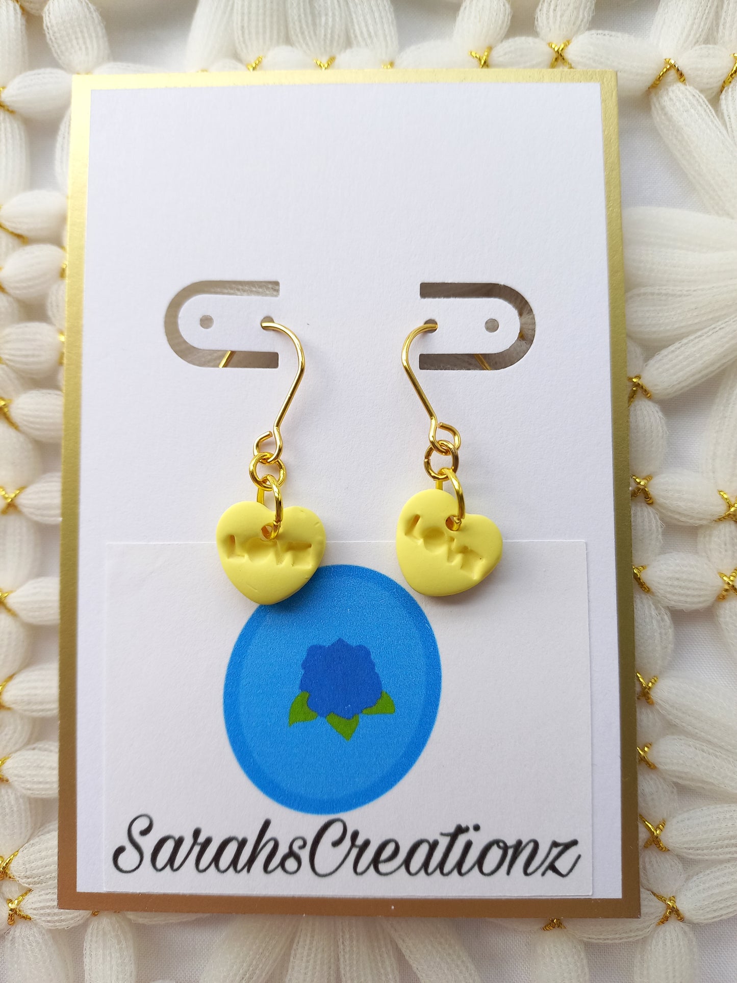 Yellow Mini Candy Heart Earrings | Love Collection