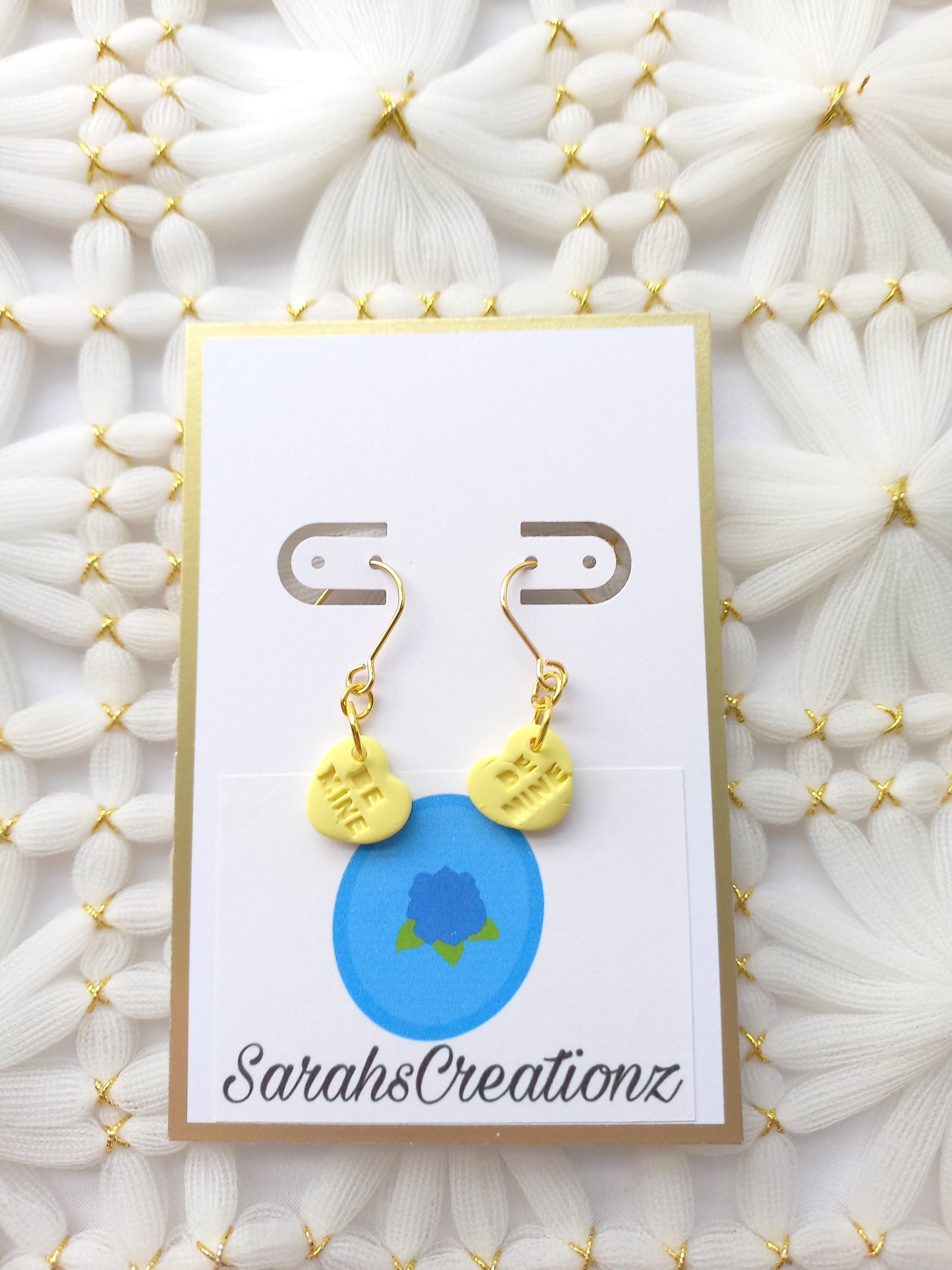 Yellow Mini Candy Heart Earrings | Love Collection