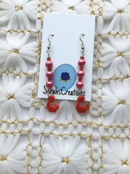 Red Dino earrings | Baylees Collection