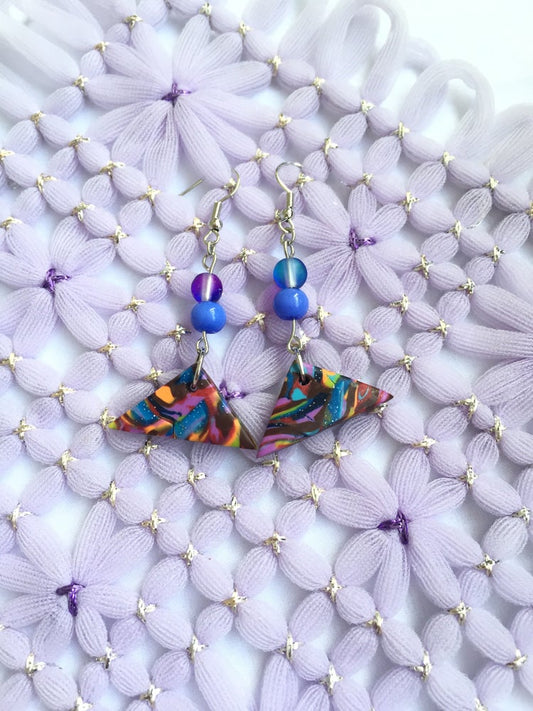 Multi-Coloured Triangle Earrings